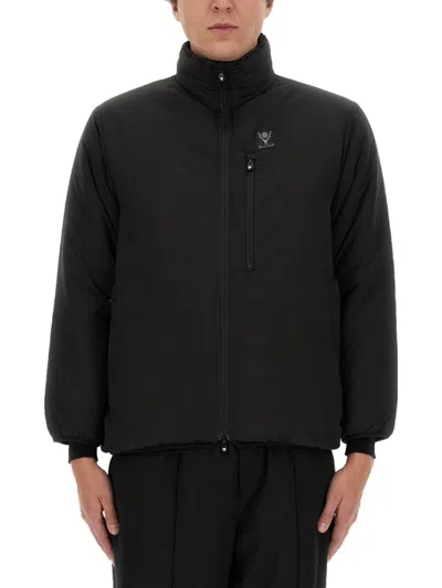 South2 West8 Logo Jacket High Collar Chest Pocket In Black