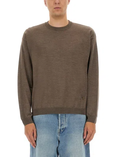 Moschino Wool And Silk Pullover In Brown