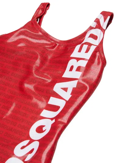 Dsquared2 Open-back Swimsuit In Red
