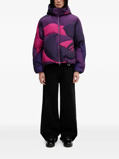 A Bathing Ape Patterned Hooded Jacket In Multi