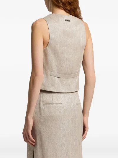Peserico Herringbone-pattern Waistcoat In Neutral