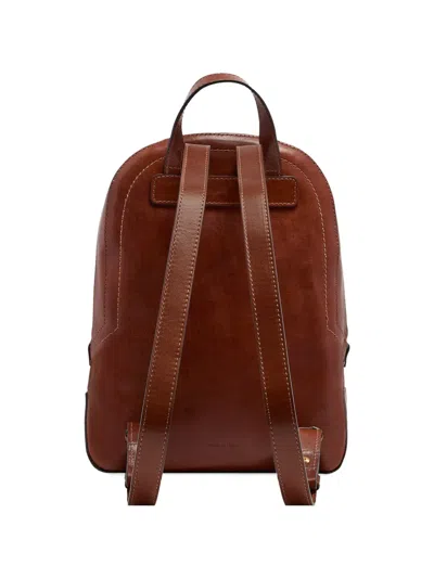 The Bridge Front-pocket Leather Backpack In Brown