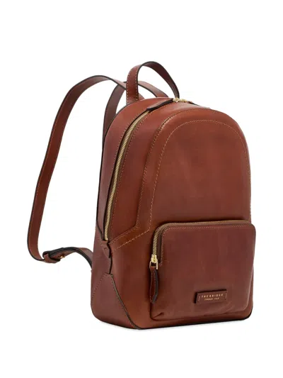 The Bridge Front-pocket Leather Backpack In Brown