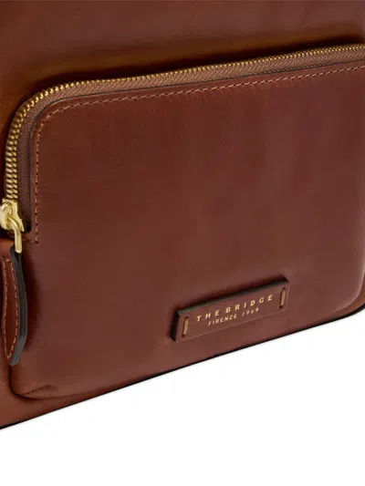 The Bridge Front-pocket Leather Backpack In Brown