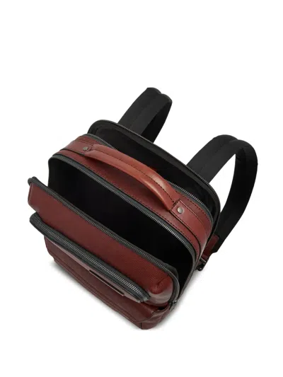 The Bridge Leather Zip-pocket Backpack In Brown