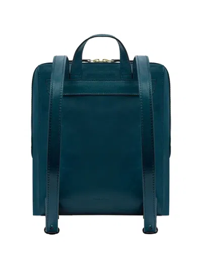 The Bridge Leather Envelope-pocket Backpack In Blue
