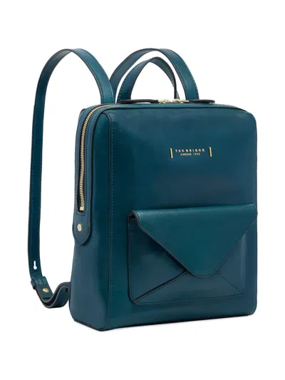 The Bridge Leather Envelope-pocket Backpack In Blue