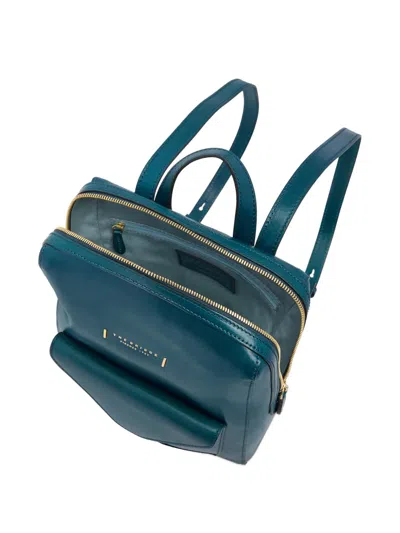 The Bridge Leather Envelope-pocket Backpack In Blue