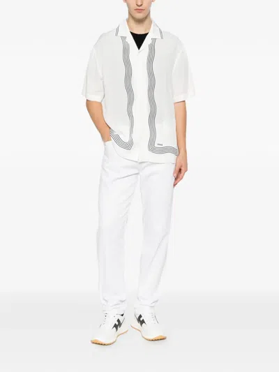 Hugo Boss White Five-pocket Stretch Jeans In White