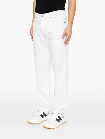 Hugo Boss White Five-pocket Stretch Jeans In White