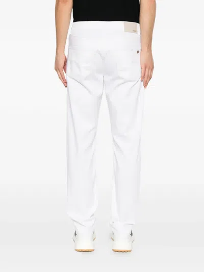 Hugo Boss White Five-pocket Stretch Jeans In White
