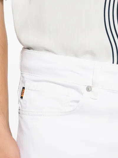 Hugo Boss White Five-pocket Stretch Jeans In White
