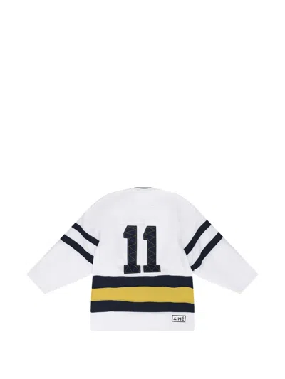 Aimé Leon Dore Crown-patch Striped-details T-shirt In White