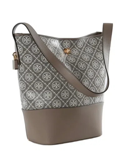 Tory Burch T Monogram Bucket Bag In Brown