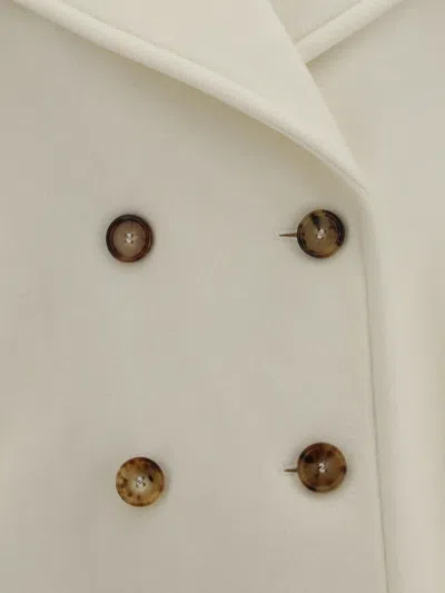 Chloé Oversized Wool Blend Peacoat Chin Strap Collar In Neutral