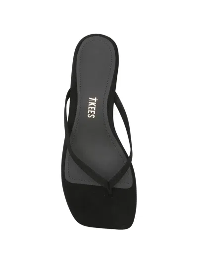 Tkees Julia Square Toe Suede Flip Flop In Black