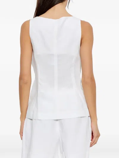 Rag & Bone Button-up Sleeveless Jacket In White