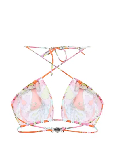 Pucci Abstract-print Halterneck Bikini Top In Multi