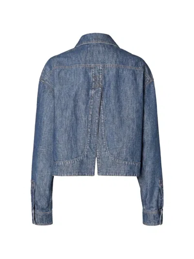 Fendi Logo-patch Patch-pocket Jacket In Blue