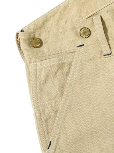 Sugar Cane Jeans Headlight Herringbone-pattern Cotton Trousers In Neutral