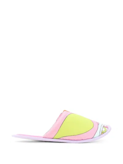 Pucci Abstract-print Slippers In Multi