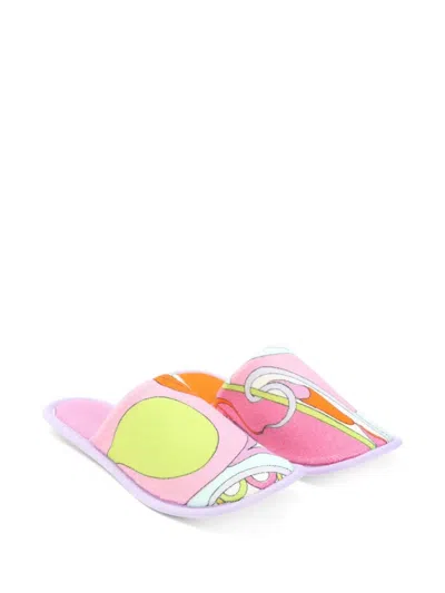Pucci Abstract-print Slippers In Multi