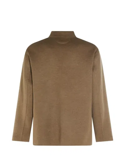 Kiton Button-front Overshirt Jacket In Brown