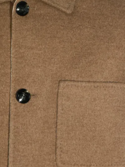 Kiton Button-front Overshirt Jacket In Brown