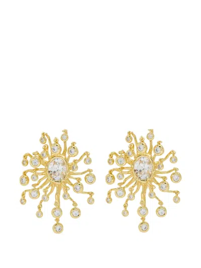 Alexis Bittar Asterales Modernist Crystal-embellished Earrings In Gold