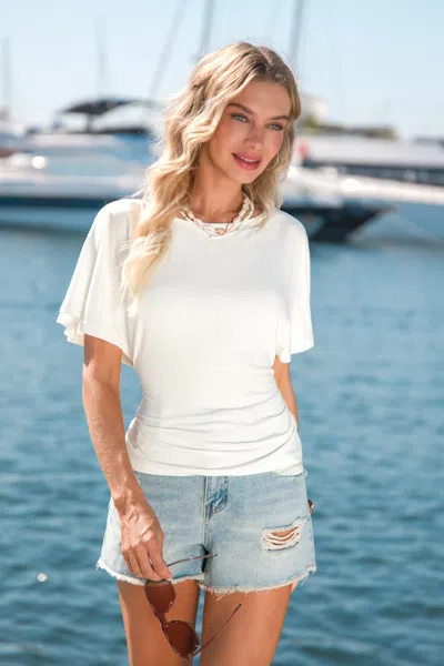 Cupshe Draped White Top In White