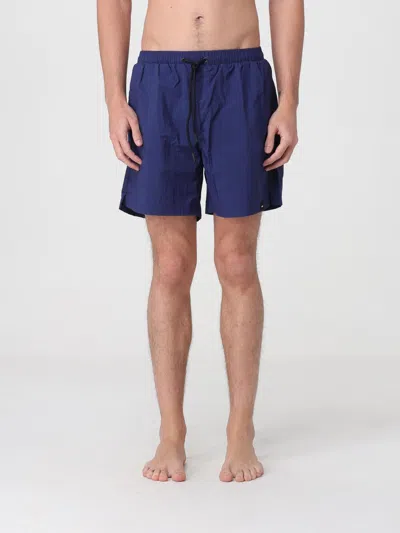 Aspesi Logo-patch Drawstring Swim Shorts In Blue