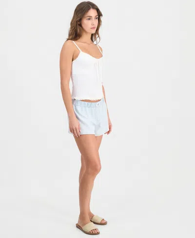 Vanilla Star Juniors' Denim Beachy Pull-on Shorts In Blue