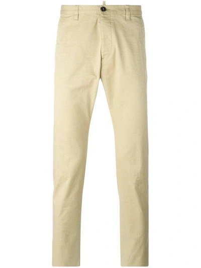 Shop Dsquared2 Straight Leg Trousers In Neutrals