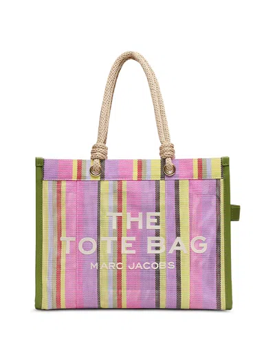 Marc Jacobs Tote Bag Rope Handles Striped Pattern In Pink