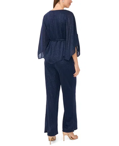 Msk Petite Mid-rise Pull-on Pants In Blue