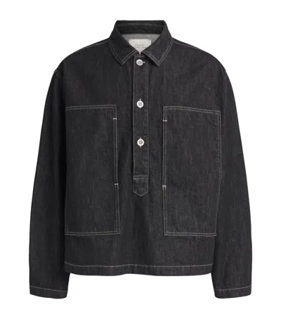 Studio Nicholson Denim Pullover Shirt In Black