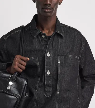 Studio Nicholson Denim Pullover Shirt In Black