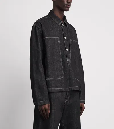Studio Nicholson Denim Pullover Shirt In Black