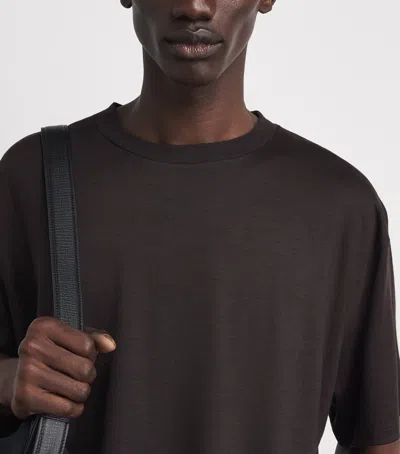 Studio Nicholson Wool Henley T-shirt In Brown