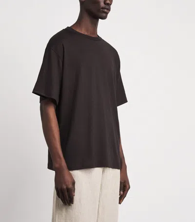 Studio Nicholson Wool Henley T-shirt In Brown