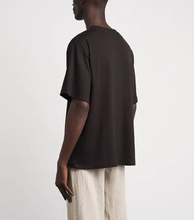 Studio Nicholson Wool Henley T-shirt In Brown