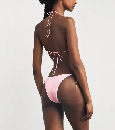 Oseree Oséree Sequin Triangle Bikini In Pink