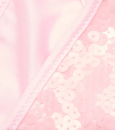 Oseree Oséree Sequin Triangle Bikini In Pink