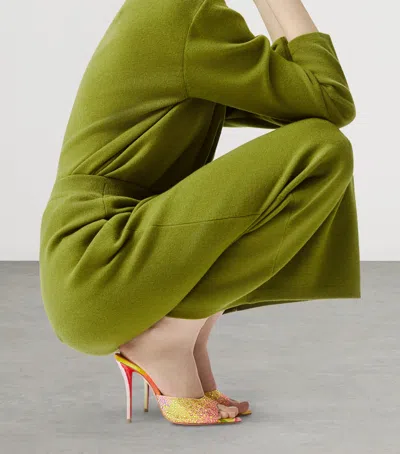 Christian Louboutin Miss Z 100 Crystal-embellished Satin Mules In Multi