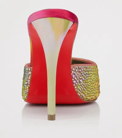 Christian Louboutin Miss Z 100 Crystal-embellished Satin Mules In Multi