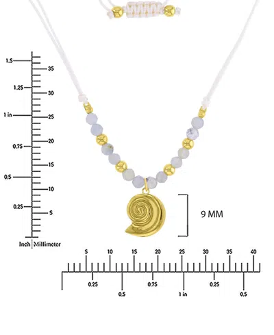 Roxy Waterproof Yellow Beads Labradorite Adjustable Necklace In Orange