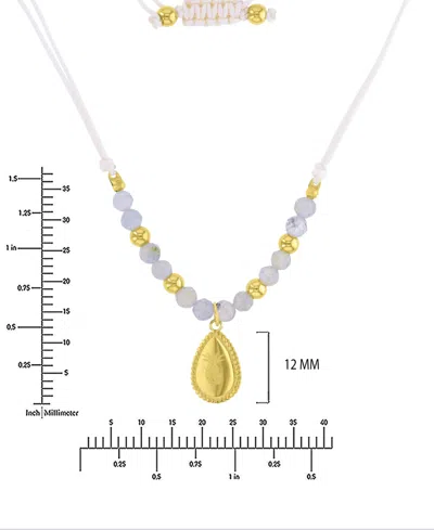 Roxy Waterproof Yellow Pineapple Pattern Labradorite Adjustable Necklace In Neutral