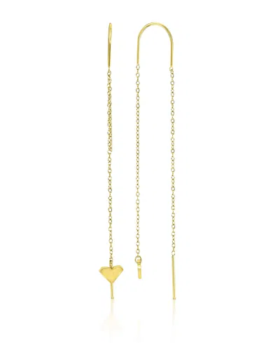 Roxy Waterproof Yellow 65mm Triangular Heart Pineapple Threader Earrings In Neutral