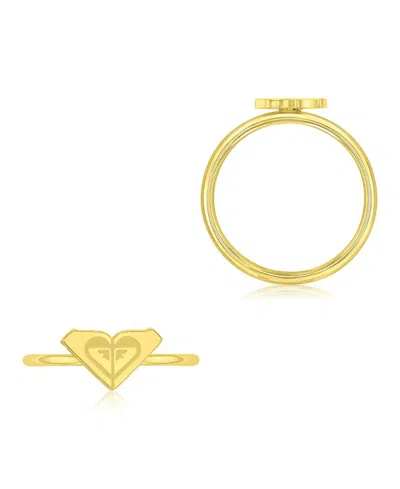 Roxy Waterproof Yellow Triangular Heart Ring In Metallic