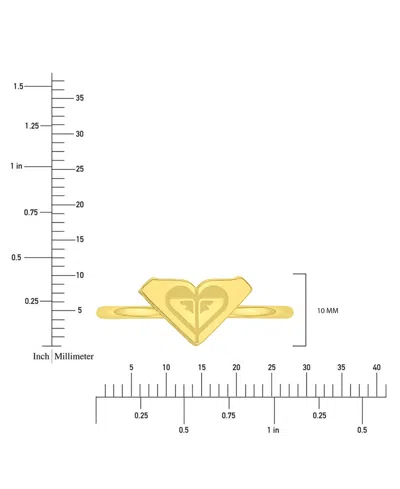 Roxy Waterproof Yellow Triangular Heart Ring In Metallic